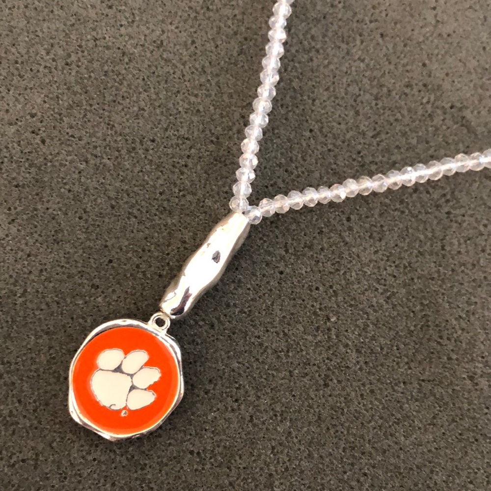 Clemson Tiger Paw Charm Necklace